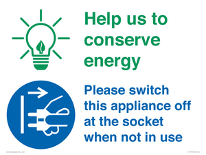 Help us to conserve energy - Unplug the kettle when finished